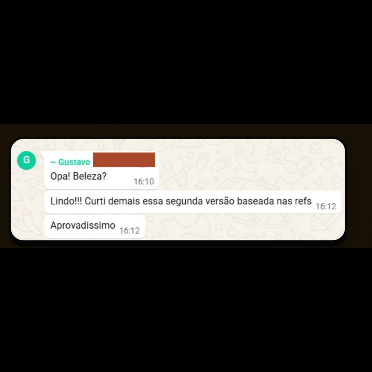 Cliente aprovando a entrega